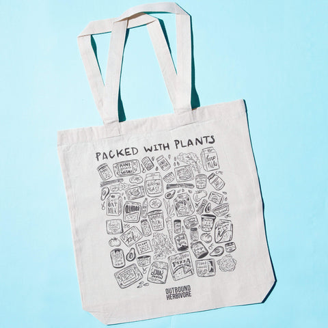 100% Canvas Packed With Plants Vegan Tote Bag - Outbound Herbivore